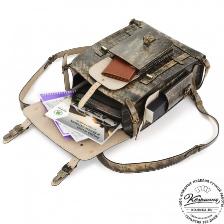 Кожаный ранец "Максимус 3" (пепел глянец)